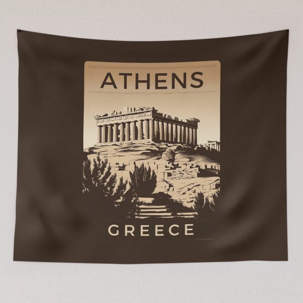 Item preview, A Vintage Travel Illustration of Athens - Greece  designed and sold by GoodOldVintage.