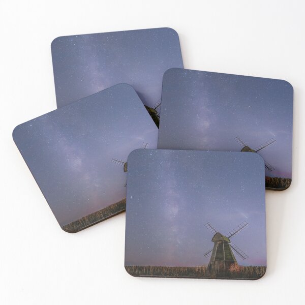 Item preview, Starry Night Sky with Windmill Milky Way & Comet designed and sold by henrytangphotos.