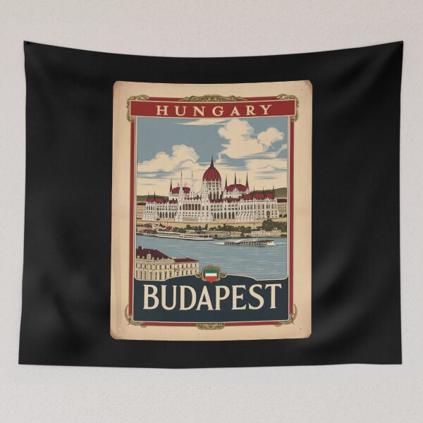 Item preview, A Vintage Travel Illustration of Budapest - Hungary  designed and sold by GoodOldVintage.