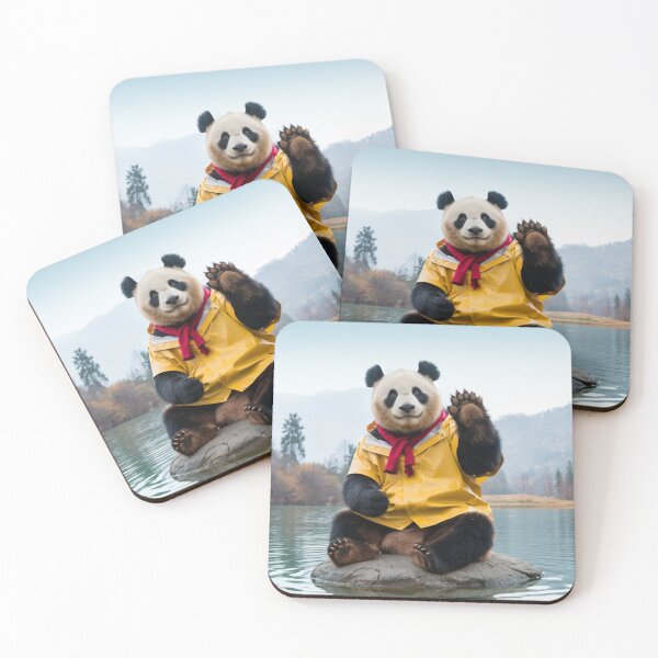 Item preview, Waving Boy Scout Panda In Nature. designed and sold by ShirtLife1.