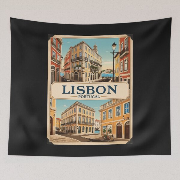 Item preview, A Vintage Travel Illustration of Lisbon - Portugal  designed and sold by GoodOldVintage.