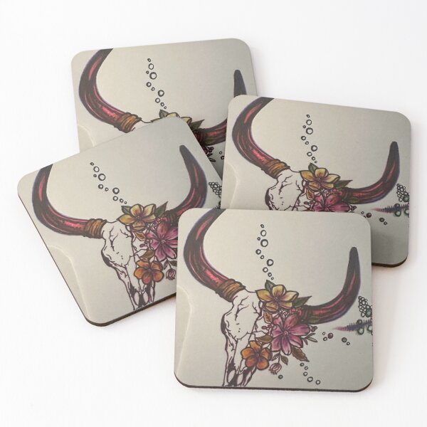 Item preview, Bull skull with flowers  designed and sold by Bubbleboo82.