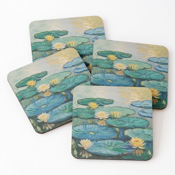 Item preview, Serene Water Lilies in AI Brilliance VI van Gogh style designed and sold by melissabeta.
