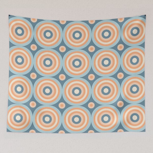 Item preview, Mid Century Modern  Geometric  Circles , blue, pink, yellow , blue, pink, yellow designed and sold by Prints and Lifestyle.