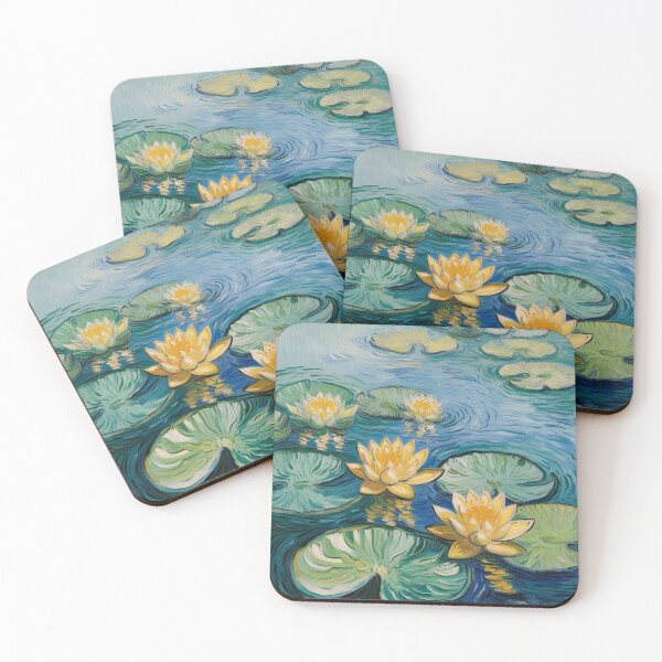 Item preview, Serene Water Lilies in AI Brilliance IX van Gogh style designed and sold by melissabeta.