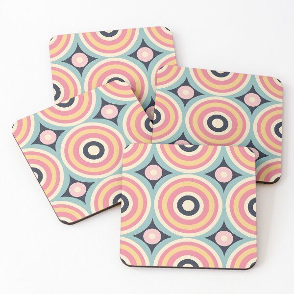 Item preview, Mid Century Modern  Geometric  Circles , blue, pink, yellow designed and sold by Prints and Lifestyle.