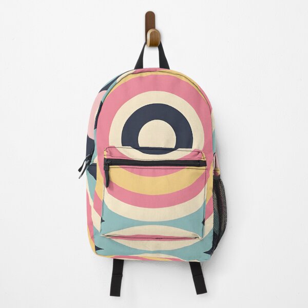 Item preview, Mid Century Modern Geometric Circles , blue, pink, yellow designed and sold by Prints and Lifestyle.