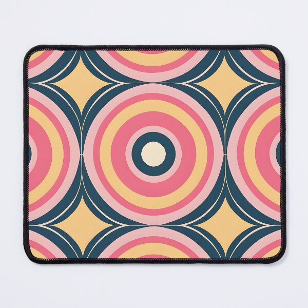 Item preview, Mid Century Modern Geometric Circles , blue, pink, yellow designed and sold by Prints and Lifestyle.