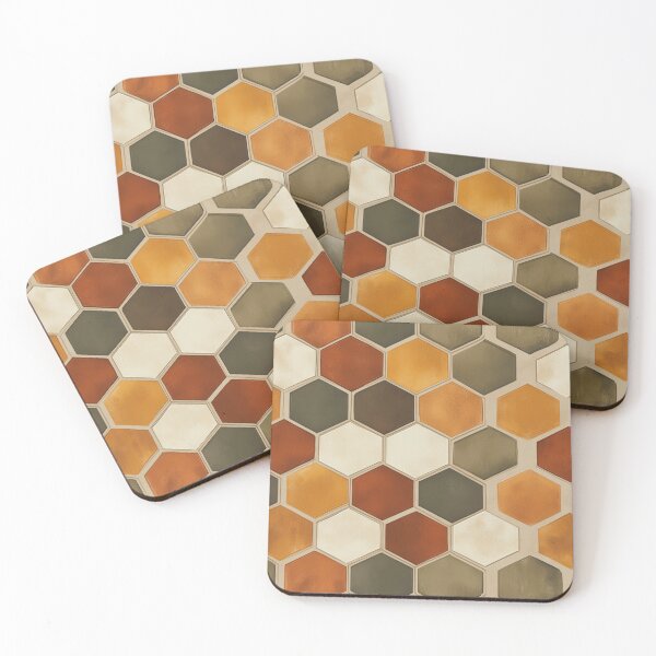 Item preview, Earthy Honeycomb Geometric Pattern designed and sold by ThaiArtShop.