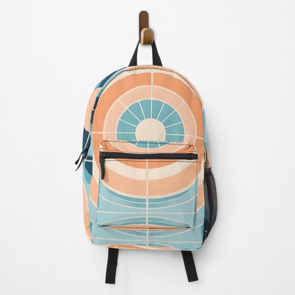 Item preview, Mid Century Modern Geometric Circles Light blue Peach designed and sold by Prints and Lifestyle.