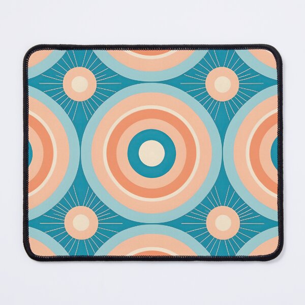 Item preview, Mid Century Modern  Geometric  Circles Light blue, peach designed and sold by Prints and Lifestyle.