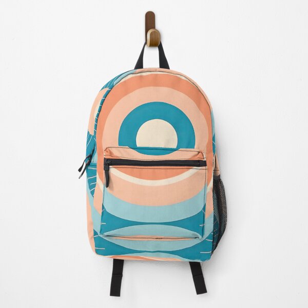 Item preview, Mid Century Modern Geometric Circles Light blue, peach designed and sold by Prints and Lifestyle.