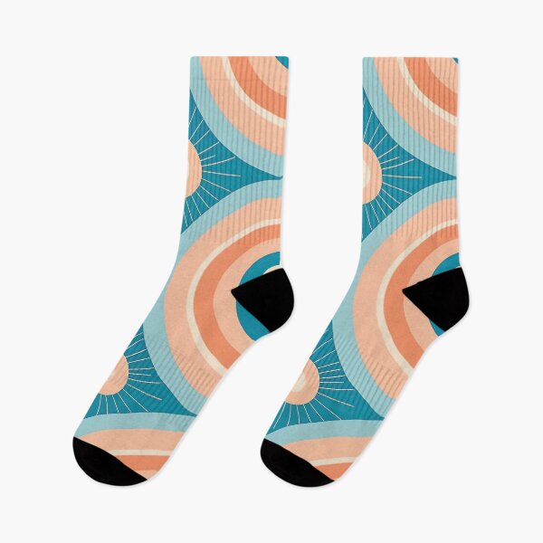 Item preview, Mid Century Modern  Geometric  Circles Light blue, peach designed and sold by Prints and Lifestyle.