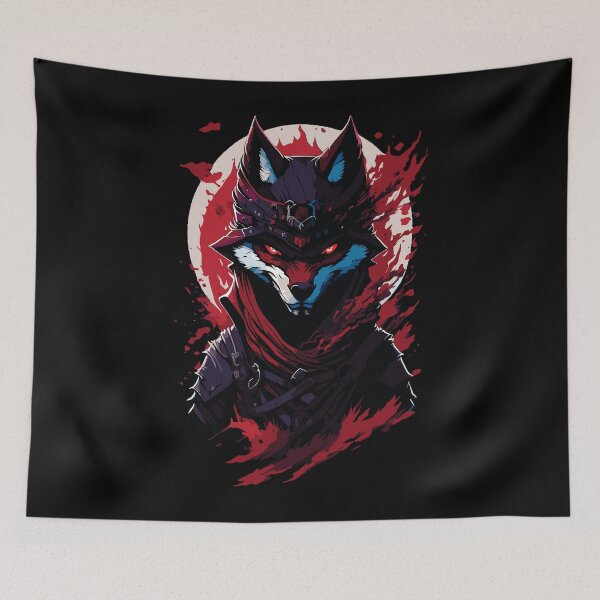 Item preview, Kitsune Samurai Fox Ninja in Japanese anime style designed and sold by ZerNatR.
