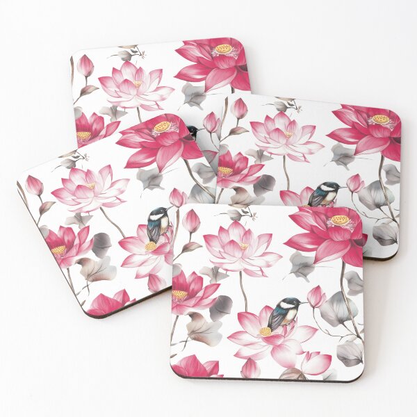 Item preview, Pink Water Lilly Seamless Pattern designed and sold by ThaiArtShop.