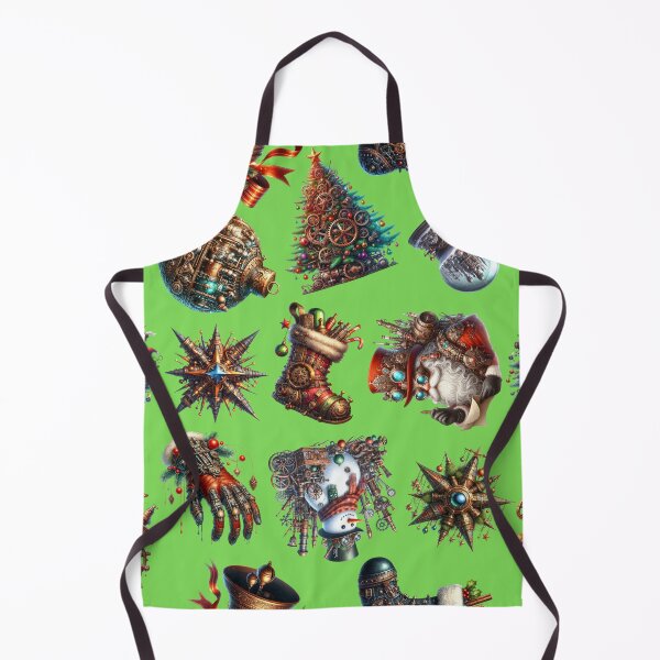Item preview, Steampunk Holiday Christmas Decoration Pattern in Green designed and sold by lauriedart.