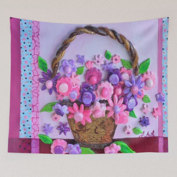 Item preview, The 3D effect flower basket designed and sold by Ginette Ash.