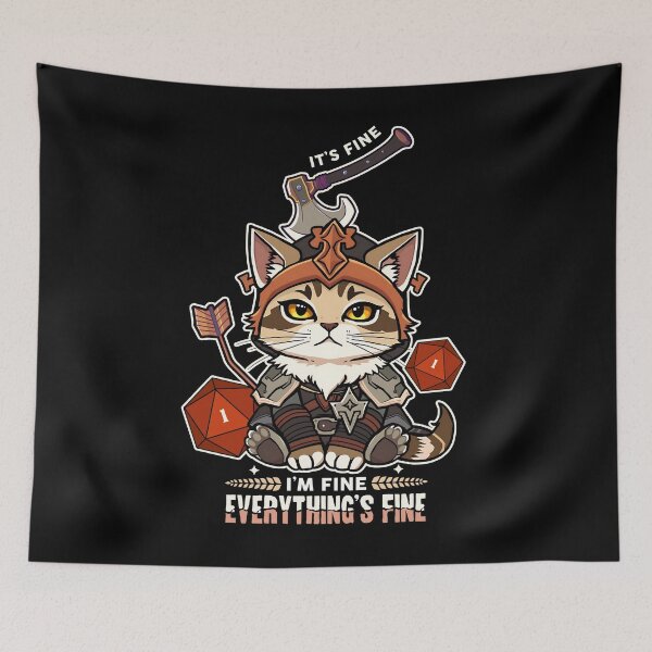 Item preview, I'm Fine, Everything's Fine | RPG Cat D20 Fail designed and sold by D20Tees.
