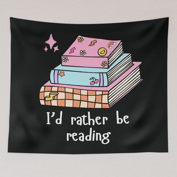 Item preview, I'd Rather Be Reading Bookish Aesthetics Cute Reading Retro designed and sold by BookishSerena.