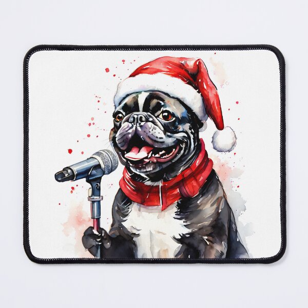 Item preview, French Bulldog Singing Christmas Carols designed and sold by SparkSpiral.