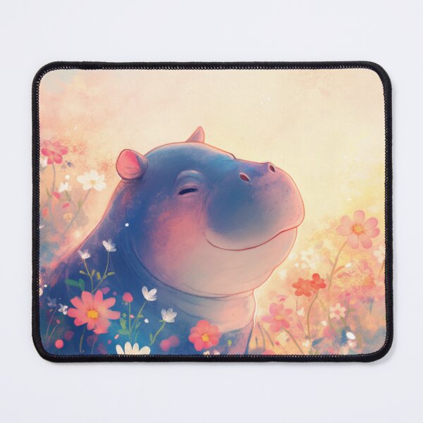 Item preview, Blissful Hippo in a Dreamy Meadow designed and sold by AshiraCreations.