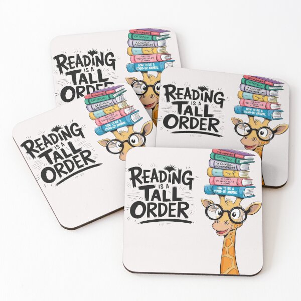 Item preview, Reading is a Tall Order T-Shirt – Fun giraffe balancing pun-filled books in a lively jungle. Perfect for book lovers and animal enthusiasts designed and sold by benjyjump.