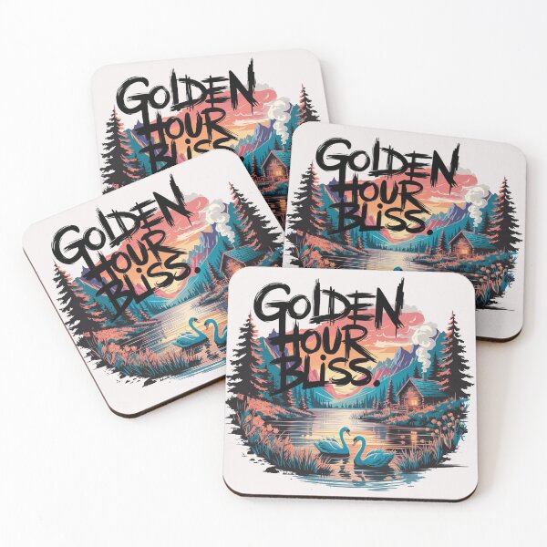 Item preview, Golden Hour Bliss T-Shirt – Serene lake scene at sunset with swans, wildflowers, and cozy cabin. Nature-inspired art for peaceful, scenic style lovers designed and sold by benjyjump.