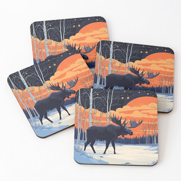 Item preview, Moose in a Winter Landscape designed and sold by MaryFiore.