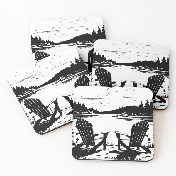 Item preview, Adirondack Chair Mountain Lake Camp Cabin Campfire State Park Tree designed and sold by inkoutninja.