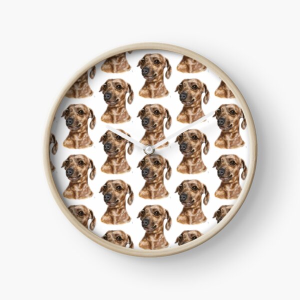 Smiling Happy Dachshund Dog Clock