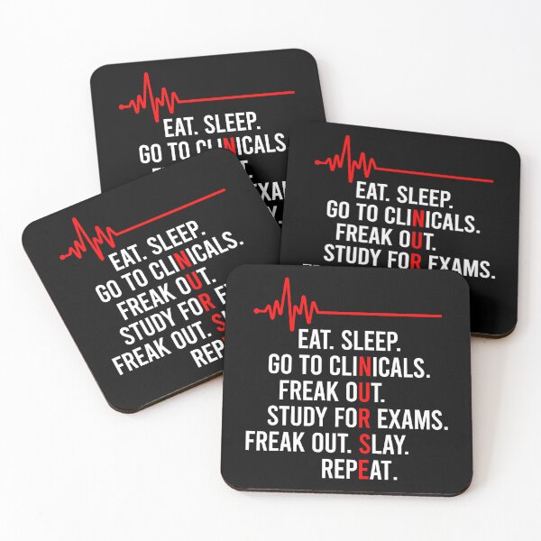 Item preview, Eat Sleep Go To Clinicals Freak Out Study For Exams Repeat - Funny Nurse Student Gift designed and sold by zhilwahesani.