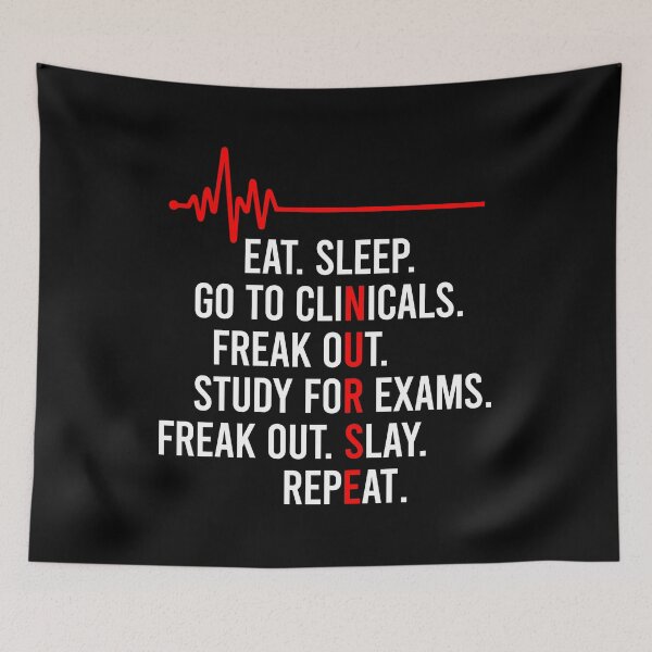 Item preview, Eat Sleep Go To Clinicals Freak Out Study For Exams Repeat - Funny Nurse Student Gift designed and sold by zhilwahesani.