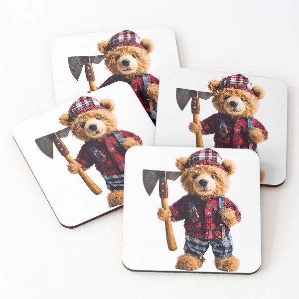 Item preview, Funny Lumberjack Teddy Bear - Cute Plush with Axe Design designed and sold by Fredster1966.