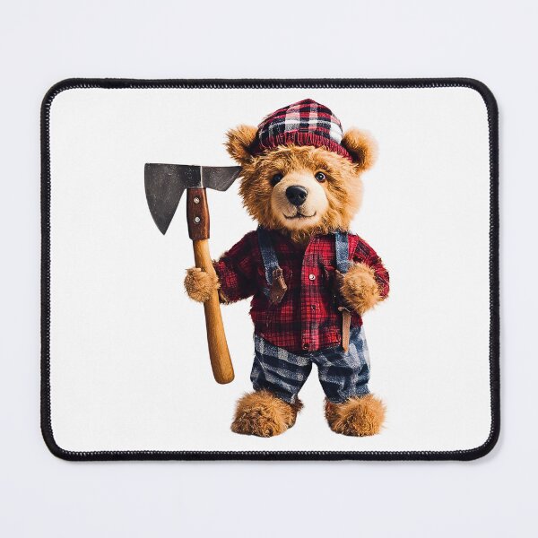 Item preview, Funny Lumberjack Teddy Bear - Cute Plush with Axe Design designed and sold by Fredster1966.