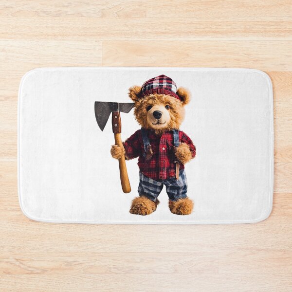 Item preview, Funny Lumberjack Teddy Bear - Cute Plush with Axe Design designed and sold by Fredster1966.