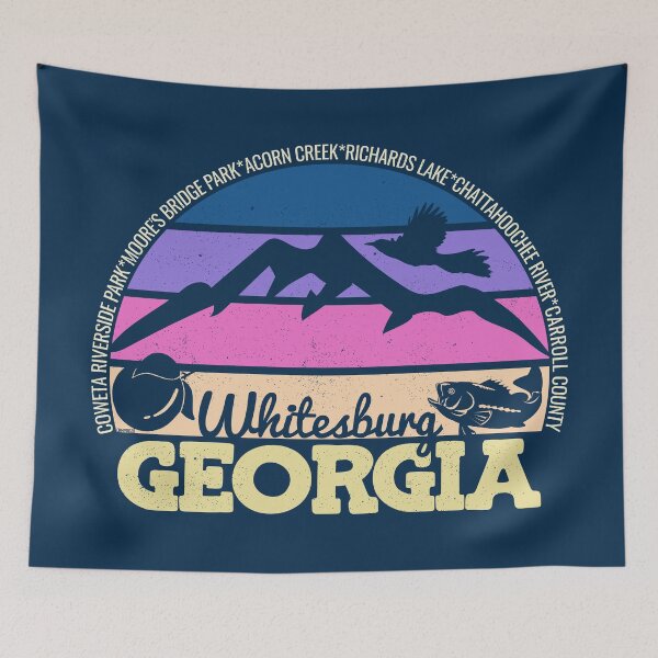 Item preview, Whitesburg Georgia Sunset Retro Vintage Local Pride Logo designed and sold by CRHPOD20.