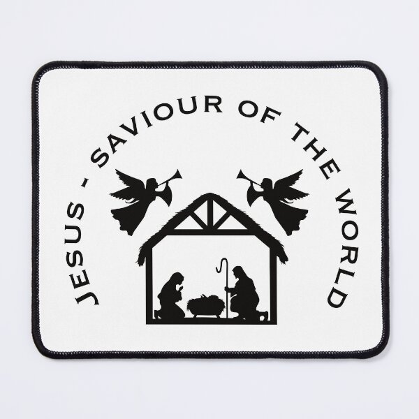 Item preview, Jesus Saviour of the World with Angels and Nativity Scene designed and sold by simplydesignart.