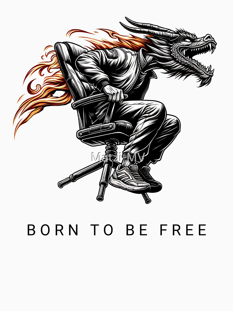Thumbnail 5 von 5, Langarmshirt, Born to be free! Geboren, um frei zu sein! In jedem steckt ein Drache. designt und verkauft von Matzi-MV.
