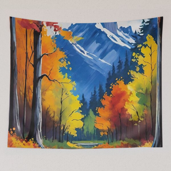 Item preview, landscape, forest, mountains, autumn, designed and sold by DonnaBlankaArt.