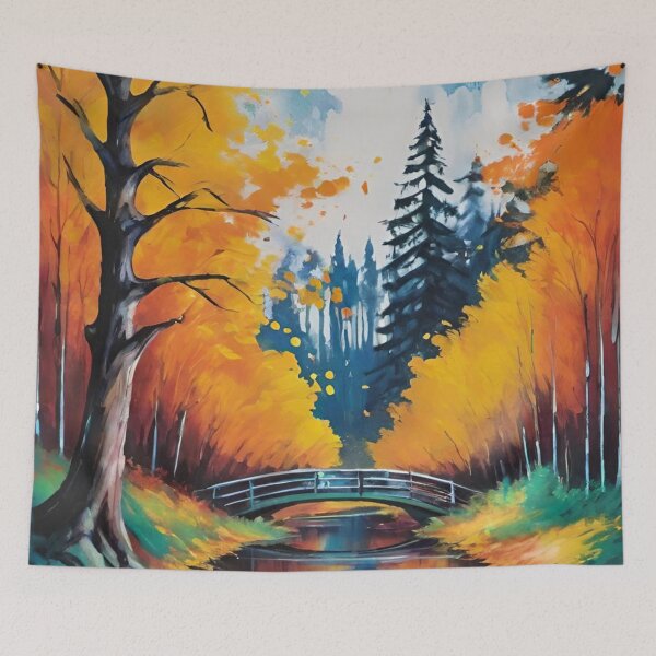 Item preview, landscape, forest, mountains, autumn, designed and sold by DonnaBlankaArt.