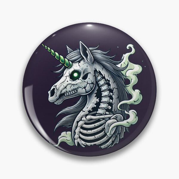 Aperçu de l'œuvre Autocollant Licorne zombie – Cauchemar fantomatique créée et vendue par ColorStudioArt.