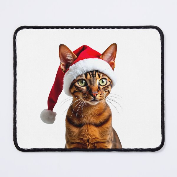 Item preview, Funny Abyssinian cat wearing Christmas hat designed and sold by LazyOwlStore.