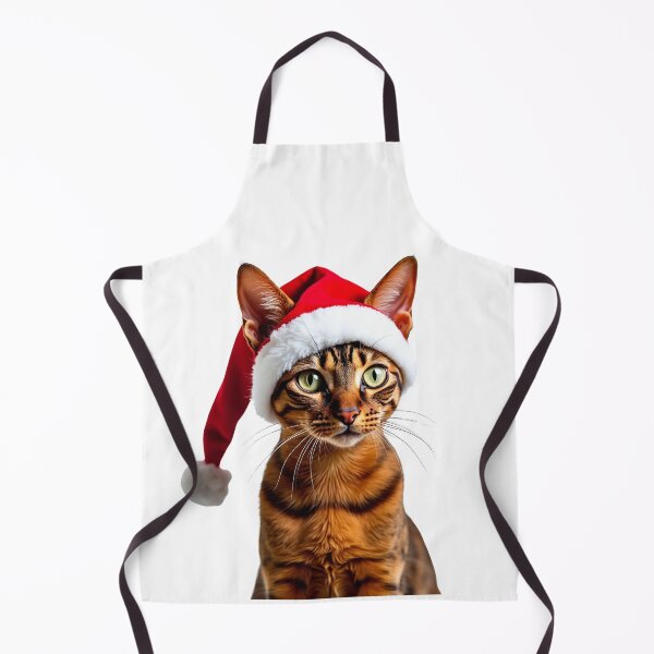 Item preview, Funny Abyssinian cat wearing Christmas hat designed and sold by LazyOwlStore.