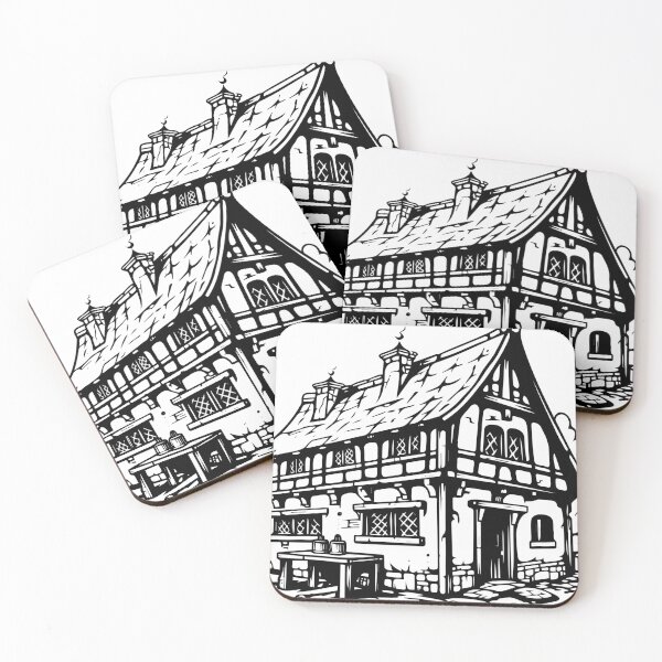Item preview, Tavern Bar Inn Saloon Alehouse Medieval Country Village designed and sold by inkoutninja.