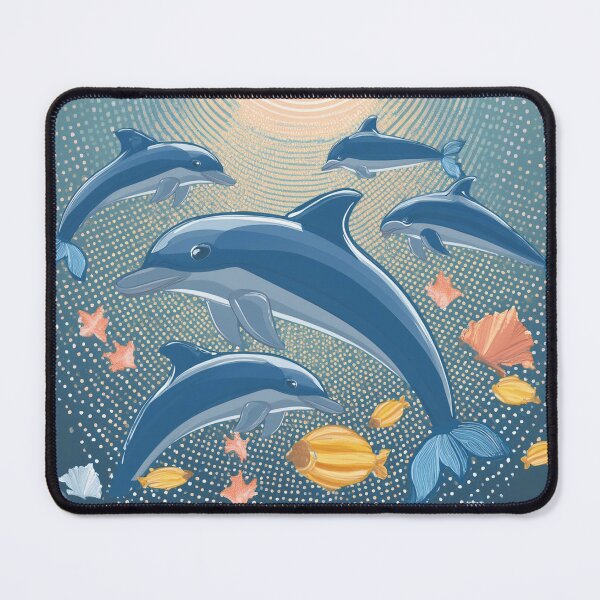 Item preview, Marine Magic: Dolphins in Blue designed and sold by Printopia Workers.