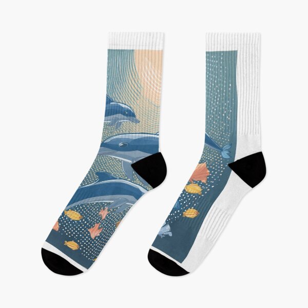 Item preview, Marine Magic: Dolphins in Blue designed and sold by Printopia  Workers.