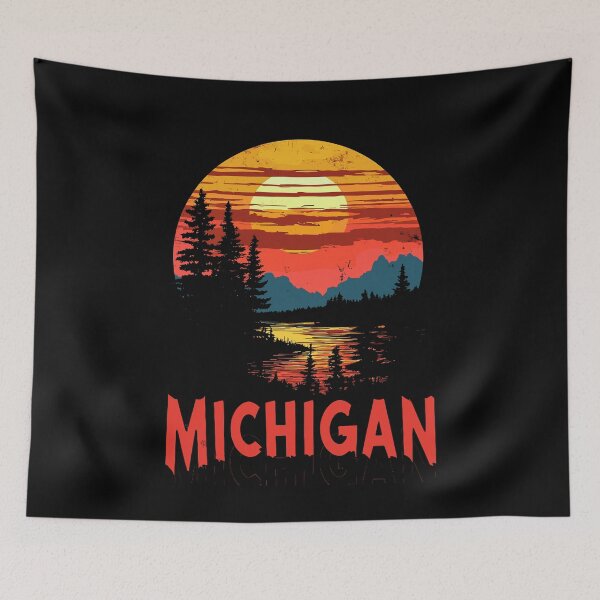 Item preview, Beautiful Michigan Sunset Graphic Print Unisex T-Shirt for Nature Lovers designed and sold by ThreadQuirk.