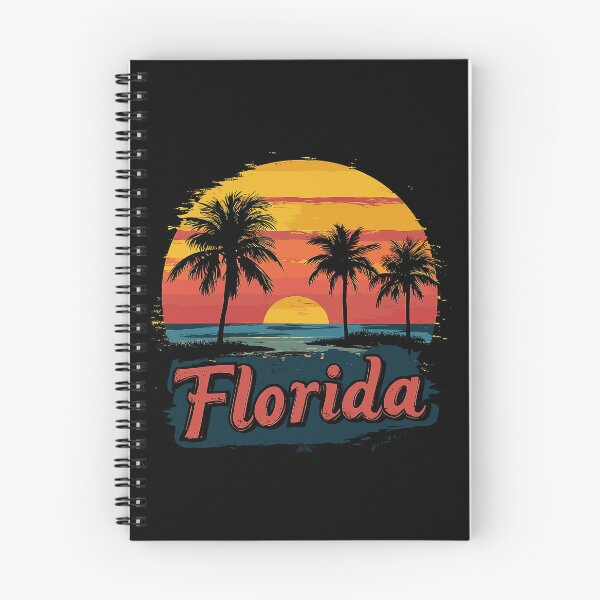 Aperçu de l'œuvre T-shirt à imprimé graphique vibrant de coucher de soleil en Floride pour les amoureux de la plage créée et vendue par ThreadQuirk.