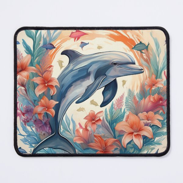 Item preview, Marine Magic: Dolphins in Blue designed and sold by Printopia Workers.