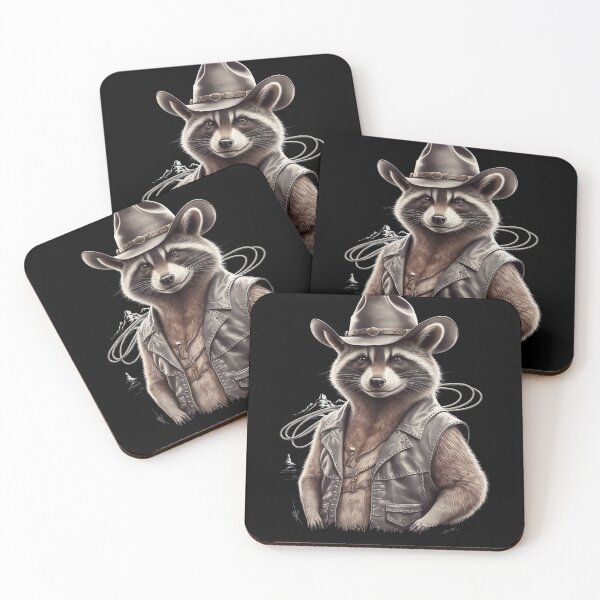 Item preview, Vintage Country Western Cowboy Raccoon Trash Panda designed and sold by PosiMCreations.
